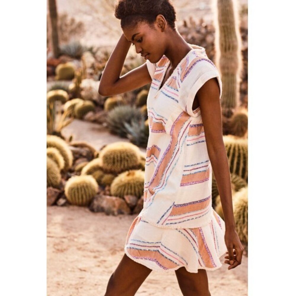 Anthropologie Holding Horses Elira Striped Fringe Mini Dress - Medium Petite